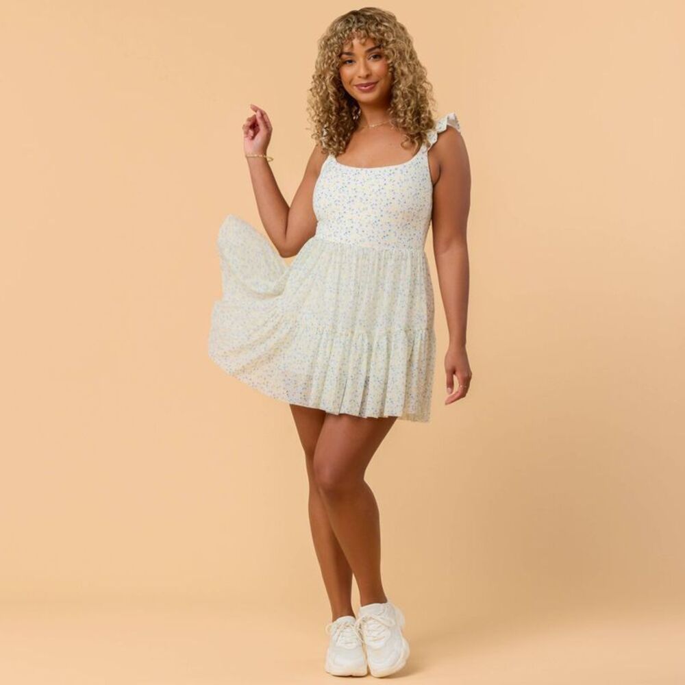 Women'S Mommy & Me Ballerina Ruffle Dress - White Floral Print L